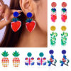 Wholesale Cross-border new personalized creative fresh and natural colorful ins vacation fashion acrylic butterfly fruit earrings