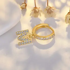Ear Clip Letters M (14K Yellow Gold) / Copper Plating 14K Real Gold