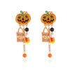 Wholesale Hot-selling European and American cross-border e-commerce style: dripping rhinestone pumpkin earrings; Temu's best-selling letter-themed Halloween tassel earrings.