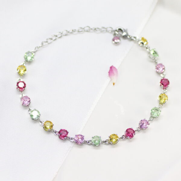 Wholesale New High-grade Octagonal Millennium Rose Cut Zircon Bracelet Inlaid with High Carbon Diamond Rose Apple Green Bracelet