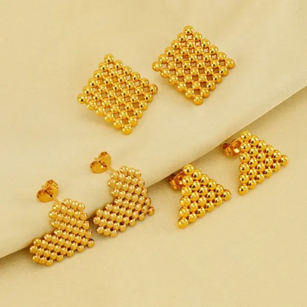 Wholesale 1 Pair Elegant Solid Color Plating Stainless Steel Titanium Steel 18K Gold Plated Ear Studs