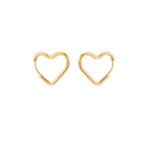 Wholesale PVD Coated 18K Gold Plated Pentagram Heart Shape Stainless Steel Commute Waterproof Non Tarnish Earrings