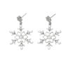 Wholesale Diamond-encrusted winter snowflake earrings