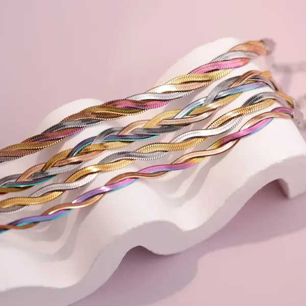 Wholesale Stainless Steel IG Style Geometric Plating Bracelets Necklace