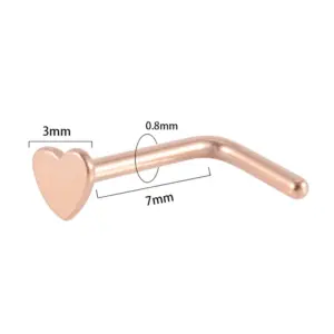 Rose Gold-L Shape / 0.8*7*3mm