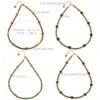 Wholesale Retro Geometric 316L Stainless Steel Natural Stone Vacuum Plating Necklace In Bulk