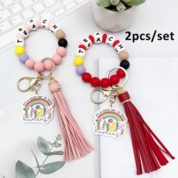 oly-e51ecfb5b5f131257066417dfc3827a1 Wholesale Teacher's Day jewelry silicone bead keychain