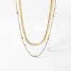 PVD Coated Real Gold Plated Stainless Steel Titanium Steel Simple Style Waterproof Non Tarnish Necklace