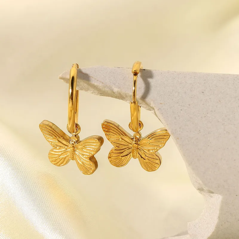 Wholesale Plating 316 Stainless Steel No Inlaid PVD Coated Earrings