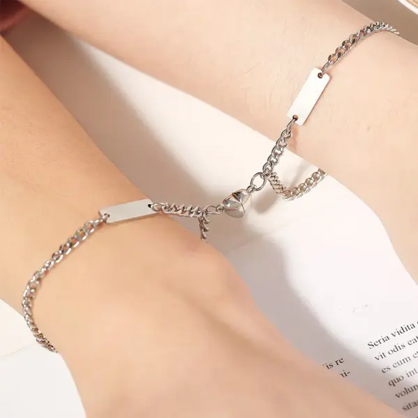 Wholesale Basic Customization Laser Engraving Titanium Steel Cuban Link Chain Curb Chain Bracelets In Bulk