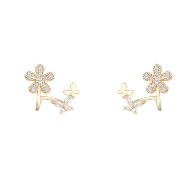 Wholesale Copper Zircon Animal Flower Earrings Creative Angel Wings Love Five-pointed Star Pendant Zircon Earrings Earrings Women