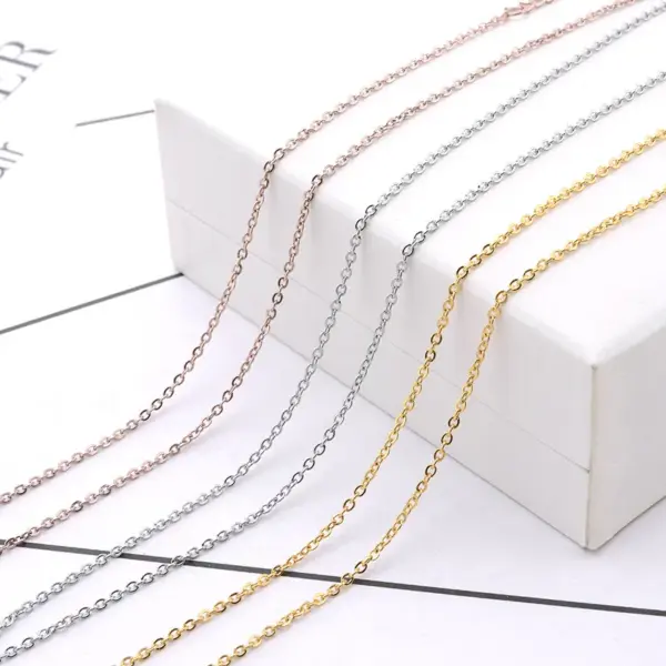 Wholesale PVD Coated Real Gold Plated 18K Gold Geometric Stainless Steel Basic Waterproof Non Tarnish Titanium Steel Necklace