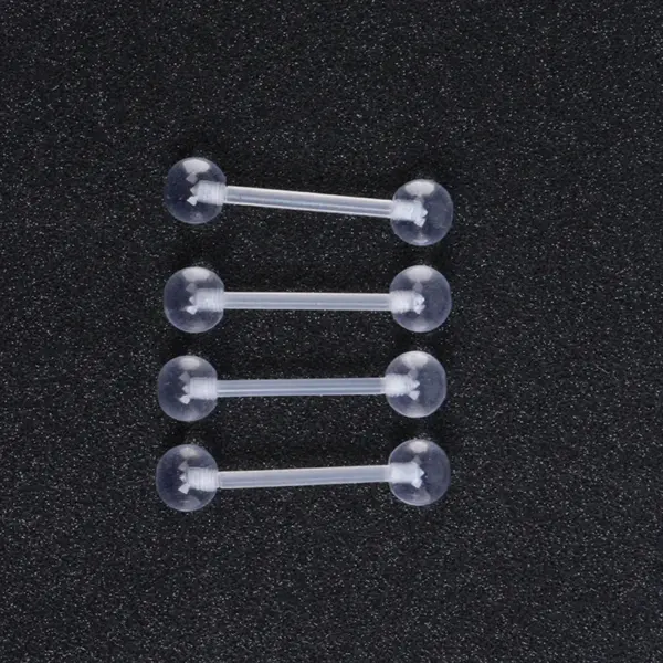 Geometric Pattern Acrylic Invisible Lip Ring Navel Ring Tongue Stud Soft Rod Horseshoe Ring Eyebrow Piercing Handmade