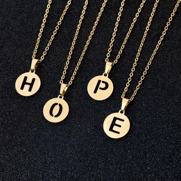 Wholesale Jewelry Simple Style Letter Stainless Steel 18K Gold Plated Plating Necklace
