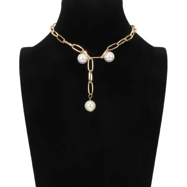 Wholesale Fashion Water Droplets Imitation Pearl Alloy Plating Women's Necklace