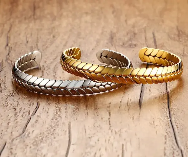 Wholesale Simple Style Grain 304 Stainless Steel Stainless Steel Bracelets In Bulk