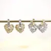Luxurious Fashion Simple Style Heart Copper Artificial Gemstones Earrings