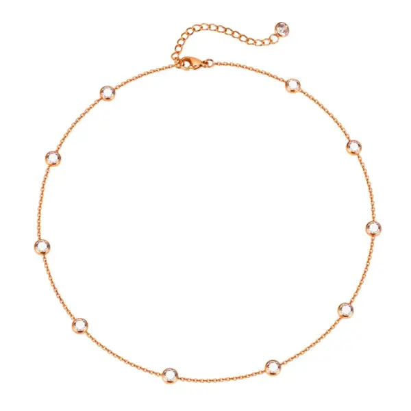 PVD Coated Real Gold Plated Solid Color 304 Stainless Steel Sweet Waterproof Non Tarnish 304 Stainless Steel Necklace