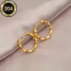 Wholesale Gold Plated Stainless Steel Hoop Earrings Hypoallergenic Comfortable Simple Elegant High Quality Fashionable Women's Earrings