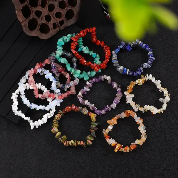 Wholesale Natural Crystal Rock Stripe Beads DIY Bracelet Jewelry Accessories Irregular Wave Pattern Ethnic Style Unisex Hand Chain