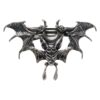 Wholesale European and American fashion cross-border retro skull bat brooch personality exaggerated men's corsage pin Halloween accessories