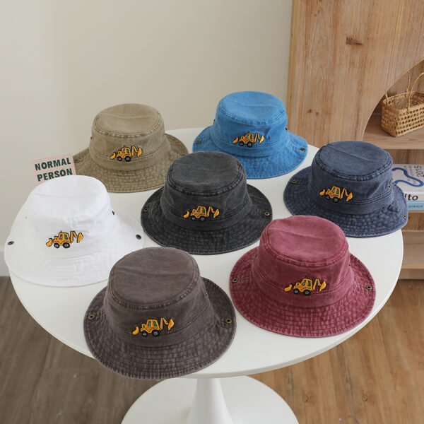 Wholesale Excavator children's washed fisherman cap Korean retro basin cap boys and girls spring and autumn cartoon cross-border children's hat