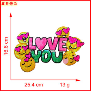 Heated melt glue*color*smiley face letters*loveyou*17*25cm