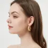 1 Pair Fashion Round Plating 201 Stainless Steel Gold Plated Stainless Steel Earrings