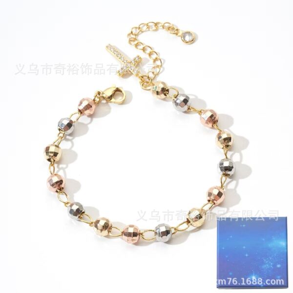 Wholesale Three-color electrophoretic laser bead women's bracelet