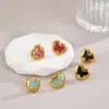 Wholesale PVD Coated 18K Gold Plated Heart Shape Stainless Steel Cute Waterproof Non Tarnish Ear Studs