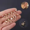 Copper Artificial Gemstones Ear Cartilage Rings & Studs Geometric Waterproof Non Tarnish Surgical Steel