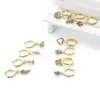 Wholesale Fashion Geometric Inlay Copper Zircon Charm Sleeper Hoop Earrings Earrings