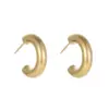 PVD Coated Real Gold Plated C Shape Titanium Steel Simple Style Waterproof Non Tarnish Earrings