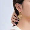 Wholesale Sun Pendant Stainless Steel Women's Jewelry Set Necklace And Earrings Trendy Design Casual Occasion Four Seasons Versatile