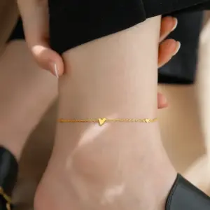 J05045-Three Hearts-Anklet- Gold