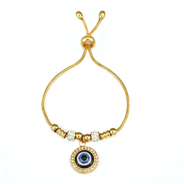 Wholesale Fashion Eye Titanium Steel Inlay Zircon Bracelets 1 Piece