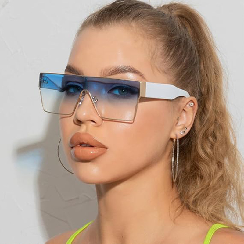 Wholesale New Square Sunglasses Women's European and American Fashion Trend conjoined Sunglasses Men's Instagram Style Street Photoshoot Cross-border