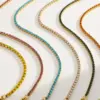 Wholesale Stainless Steel 18K Gold Plated Zirconia Stone Simple Fashion Bracelet Elegant Luxury Women's Style Multi-Color Gold Chain