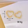 304 Stainless Steel Geometric Water Droplets Heart Shape PVD Coated 18K Real Gold Plated 18K Gold Simple Style Waterproof Non Tarnish Gold Hoop Earrings