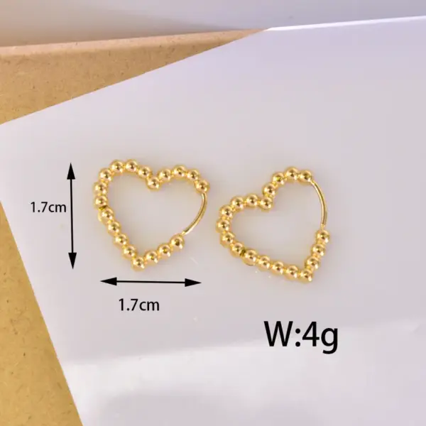 304 Stainless Steel Geometric Water Droplets Heart Shape PVD Coated 18K Real Gold Plated 18K Gold Simple Style Waterproof Non Tarnish Gold Hoop Earrings