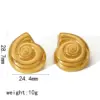 Wholesale PVD Coated Real Gold Plated 18K Gold Spiral 304 Stainless Steel IG Style Casual Waterproof Non Tarnish Ear Studs