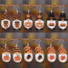 Wholesale Thanksgiving Pendant Wooden Double-Sided Earrings