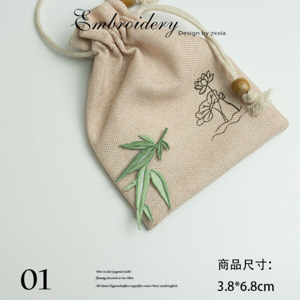 Wholesale Bamboo Embroidery Cloth Stickers Patch Stickers Chinese Style Cheongsam Clothes Accessories Hair Accessories Decoration Embroidery Jewelry Box Decorative Stickers