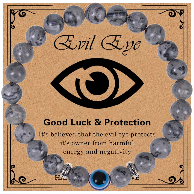 Wholesale Ethnic Style Devil's Eye Natural Stone Beaded Bracelets