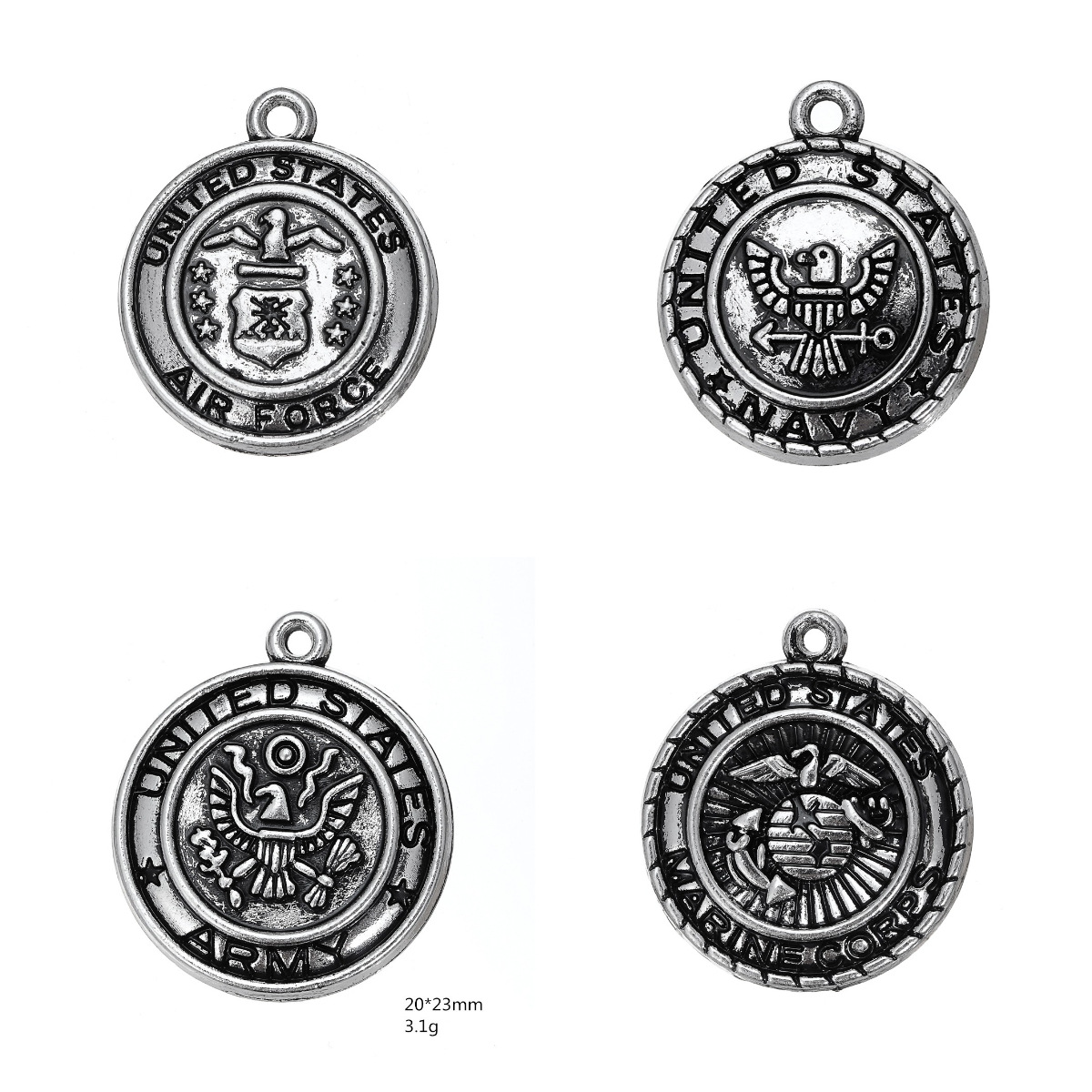 Wholesale Vintage Zinc Alloy US Air Force Navy Force Fire Alarm lice Department Pendant DIY Jewelry Aessories