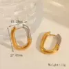 Wholesale 1 Pair Casual Simple Style C Shape Rectangle Mixed Metal Plating 304 Stainless Steel 18K Gold Plated Earrings Ear Studs
