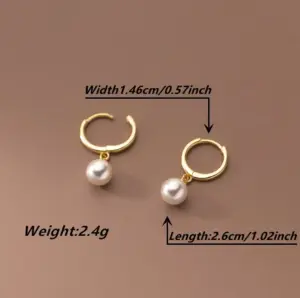 Wholesale Vacuum Plating Real Gold Plated 18K Gold Round 304 Stainless Steel Classic Style Waterproof Non Tarnish Drop Earrings