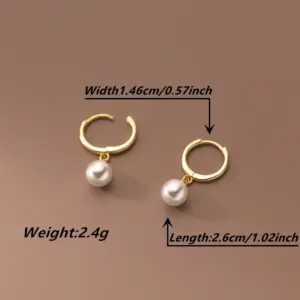 Wholesale Vacuum Plating Real Gold Plated 18K Gold Round 304 Stainless Steel Classic Style Waterproof Non Tarnish Drop Earrings