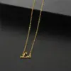 Wholesale PVD Coated 18K Gold Real Plated Letter Constellation 201 Stainless Steel Modern Style Classic Waterproof Non Tarnish Pendant Necklace