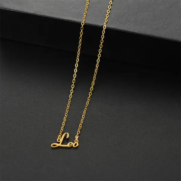 Wholesale PVD Coated 18K Gold Real Plated Letter Constellation 201 Stainless Steel Modern Style Classic Waterproof Non Tarnish Pendant Necklace